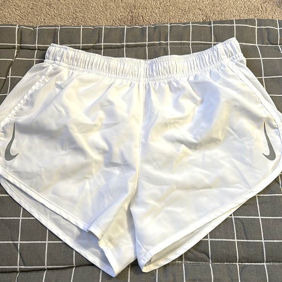 White Nike Dri Fit Running Shorts - Picture 1 of 3